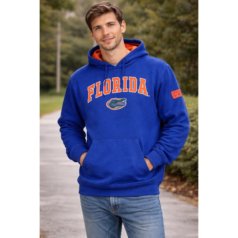 Colosseum‎ Florida Gators Hoodie M Large Blue Orange Embroidered NCAA